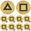 Chillkat Squid TV Show Games, Gold Plated Metal Commemorative Coins, 10 Units, Square and Triangle view 1