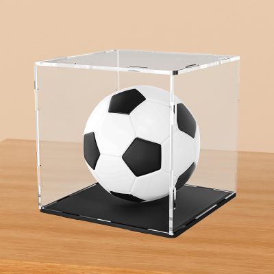 Clear Acrylic Display Case,Self-Assembly display cases for figures,countertop Box Cube Organizer Stand Riser Dustproof Showcase for Basketball Soccer ball Figure Toys Collectibles(10.2x10.2x10.2 inch)