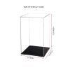 Clear Acrylic Display Case,Self-Assembly Display Box with Black Acrylic Base,Countertop Box Cube Organizer Stand Riser Dustproof Protection Showcase for Figures Toys Collectibles(9.8x9.8x15.7 inch) view 4