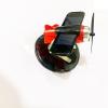 1Pcs Airplane Decorate Solar Powered Aircraft Model Car Dashboard Rotatefor Indoor and Car Interior Office (Red) view 4