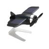 1Pcs Airplane Decorate Solar Powered Aircraft Model Car Dashboard Rotatefor Indoor and Car Interior Office (Black) view 1