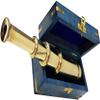 Nautical Handheld Solid Brass Telescope Blue Wooden Box Pirate Spyglass Sailor Scope Antique - Telescope view 3