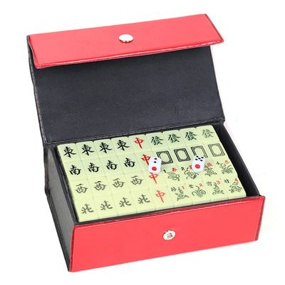 SHATONG Mini Chinese Mahjong Set 144 Tile Mahjong Set with Leather Storage Case Traditional Board Game for Adults,Kids,Boys and Girls