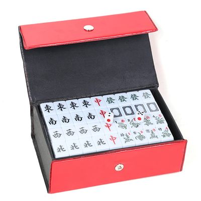 SHATONG Mini Chinese Mahjong Set 144 Tile Mahjong Set with Leather Storage Case Traditional Board Game for Adults,Kids,Boys and Girls