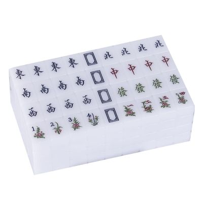 SHATONG Mahjong Chinese Mahjong Set 144 Acrylic Tiles with Mahjong Mat,Wind Indicator,3 Dice,1 Chip - Complete Mahjongg Majiang Game Set - for Travel Party Family Game Gift