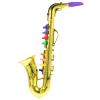 Kids Saxophone Toy Musical Wind Instruments Plastic 8 Rhythms Metallic Golden Saxophone for Kids Early Educational Toy Performance Prop view 1