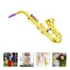 Kids Saxophone Toy Musical Wind Instruments Plastic 8 Rhythms Metallic Golden Saxophone for Kids Early Educational Toy Performance Prop view 2