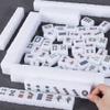 SHATONG Mahjong Chinese Mahjong Set 144 Acrylic Tiles with Mahjong Mat,Wind Indicator,3 Dice,1 Chip - Complete Mahjongg Majiang Game Set - for Travel Party Family Game Gift view 2