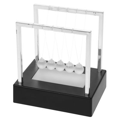 Newton's Cradle Balance Pendulum Balls Office Decoration with Black Base Desk LED Light Up Swinging Kinetic Balls Fun Science Physics Tool