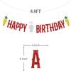 Bunny Happy Birthday Banner,Easter Bunny Birthday Party Decor,Hello Spring Rabbit Easter's Day Baby Shower Party Decoration Supplies Red view 2