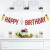Bunny Happy Birthday Banner,Easter Bunny Birthday Party Decor,Hello Spring Rabbit Easter's Day Baby Shower Party Decoration Supplies Red view 4