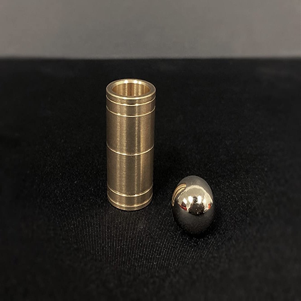 Ball & Tube Mystery (Brass) - Close Up Trick / Magic Trick / Magic Props / Party Trick / Magic Gimmick