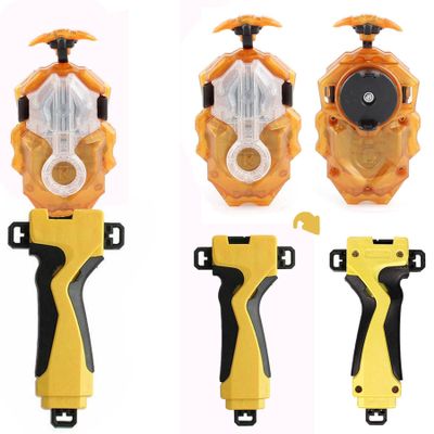 Battling Tops Burst B-184 Custom Bey Launcher LR Spin DB Layer System and B-11 Launcher Grip Metal Fusion Burst Starter String Launcher, Strong BeyLauncher Spinning Top Toys Accessories (Yellow)