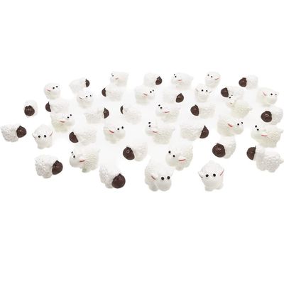 BLAPNK 40pcs Miniature Sheep Figurines Mini Herd of Sheeps Figure Toy Cake Toppers Moss Landscape Decoration DIY Terrarium Crafts Ornament