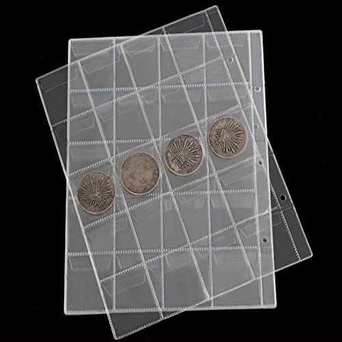 30Pcs/Set PVC Transparent Removable Sheets for Paper Money Collection Album Banknotes Album Home Decorative Crafts 19.4X25.2cm (20 pocket)