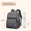 BabbleRoo Diaper Bag Backpack - Travel Large Baby Diaper Bag with Changing pad, Waterproof Baby Bags for Mom & Dad, Unisex Bags with Pacifier Case, Luggage Strap & Stroller Clips - Dark Gray view 3