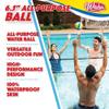 Wahu 100% Waterproof All-Purpose Pool Ball for Beach Volleyball, Soccer, and More, 6.5" Round Water Ball for Beach and Pool Sports Games, Orange view 2
