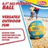 Wahu 100% Waterproof All-Purpose Pool Ball for Beach Volleyball, Soccer, and More, 6.5" Round Water Ball for Beach and Pool Sports Games, Orange view 4