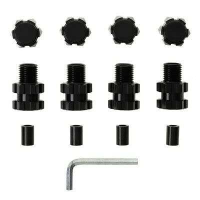 Hot Racing Aluminum 17mm Splined Hubs +10mm for Traxxas 1/10 Maxx, Black