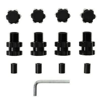 Hot Racing Aluminum 17mm Splined Hubs +10mm for Traxxas 1/10 Maxx, Black