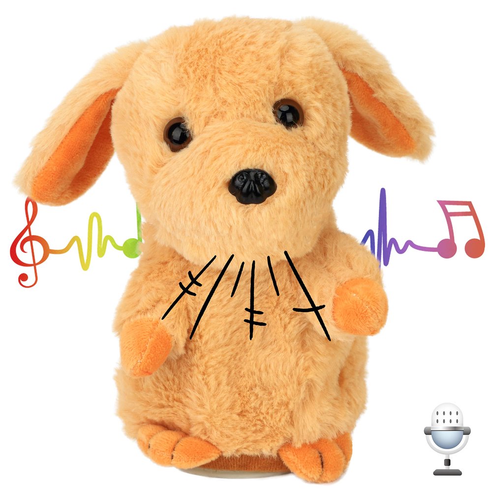 Hopearl Talking Puppy Repeats What You Say Dog Nodding Electric Interactive Animated Toy Speaking Plush Buddy Gift for Toddlers, Brown, 7''