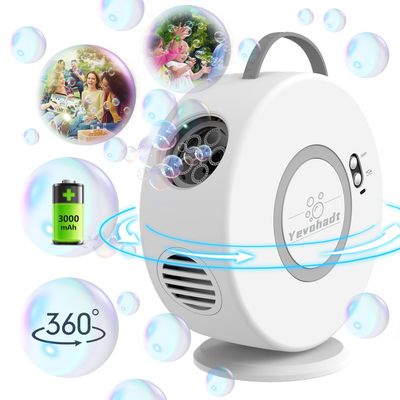 Bubble Machine for Kids Toddlers,Automatic Bubble Blower Rechargeable, 90 360 Auto Rotatable Portable Bubble Maker Electric Bubbles Toy for 3 4 5 6 7 8 Year Old, Outdoor Wedding Party Gifts