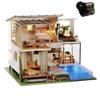 Montidey DIY Miniature Dollhouse Furniture Kit,Large Garden Villa Wooden Doll House with Music Movement Creative Room for Valentine's Day Gift (Elegant and Quiet) view 1