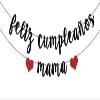 Black Glitter Feliz Cumpleaos Mam Banner - Fiesta Theme Party Decorations - Happy Mother's Day, Mom Birthday Party Decorations view 1