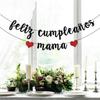 Black Glitter Feliz Cumpleaos Mam Banner - Fiesta Theme Party Decorations - Happy Mother's Day, Mom Birthday Party Decorations view 3