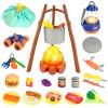 REZUCREY Kids Camping Toys Set, Pretend Play with Campfire, Pretend Cutting Food for Play Kitchen Camping Gear for Kitchen Indoor Outdoor Camping Toys for Kids Toddlers Boys Age 3 4 5 6 7 8+ view 1