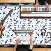 108 x 54 Inch Musical Notes Tablecover Musical Plastic Tablecloth Disposable Table Cover Notes Theme Birthday Party Decoration Supplies(3 Pieces) view 3