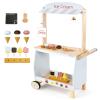 PairPear Wooden Ice Cream Cart for Kids  Toddler Pretend Play Grocery Store Ice Cream Truck Playset Kids Dessert Truck Play Food Kitchen Toys Gift for Boys and Girls 3 Years and up view 1