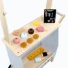PairPear Wooden Ice Cream Cart for Kids  Toddler Pretend Play Grocery Store Ice Cream Truck Playset Kids Dessert Truck Play Food Kitchen Toys Gift for Boys and Girls 3 Years and up view 2