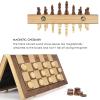 AMEROUS 15'' Magnetic Wooden Chess & Checkers Game Set -2 Extra Queens -24 Cherkers Pieces - Chessmen Storage Slots, Beginner Chess Set for Kids and Adults, Classic 2 in 1 Board Games view 3