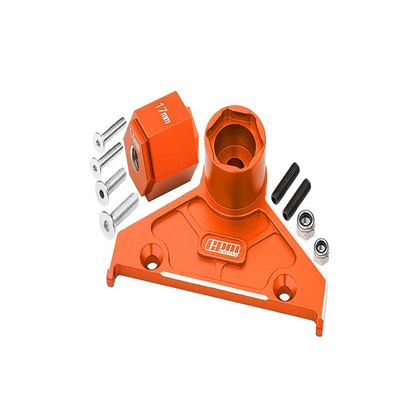 Aluminum Alloy Rear Spare Wheel Positioning Bracket For Axial 1/6 SCX6 Jeep JLU Wrangler AXI05000-10Pc Set Orange