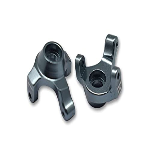 Axial 1:24 SCX24 Deadbolt AXI90081 Upgrade Parts Aluminum Front Knuckle Arm - 2Pc Set Gray Silver