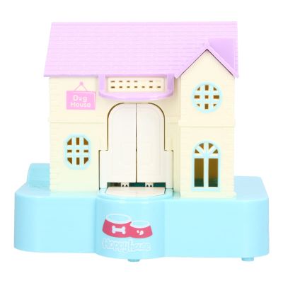 Fun Puppy Villa Piggy Bank, Lucky Dog House Automatic Swallowing Piggy Bank with Light and Music Effects Children's Toy Gifts(Blue Lucky Dog)