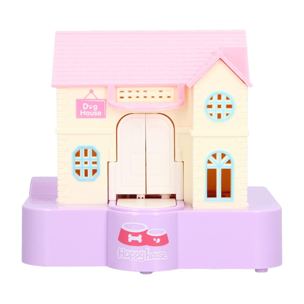 Fun Puppy Villa Piggy Bank, Lucky Dog House Automatic Swallowing Piggy Bank with Light and Music Effects Children's Toy Gifts(Lucky Dog)