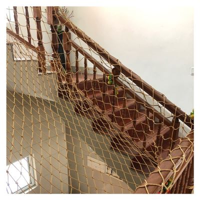CHINLIFE Railing Stairs Safety Netting Brown Woven Anti-Fall Net Balcony Decoration Nets Safety Fence Mesh Nylon Protection Net,10cm Mesh, Customizable (Color : 10cm Mesh, Size : 3x4m(10x13ft))