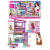 Barbie Vacation House, 2-Storey Fully-Furnished Barbie House with 6 Play Areas, Swing Chair Elevator, 30 Accessories, Fold and Store, Toys for Ages 3 and Up, One Toy House, HCD50 view 1