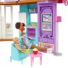 Barbie Vacation House, 2-Storey Fully-Furnished Barbie House with 6 Play Areas, Swing Chair Elevator, 30 Accessories, Fold and Store, Toys for Ages 3 and Up, One Toy House, HCD50 view 4