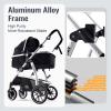 Hagaday Baby Stroller, 2-in-1 Reversible Toddler Seat with Bassinet Mode, Foldable Infant Stroller with Canopy, One Button Brake, Adjustable Handle, Newborn Pushchair(Black) view 4