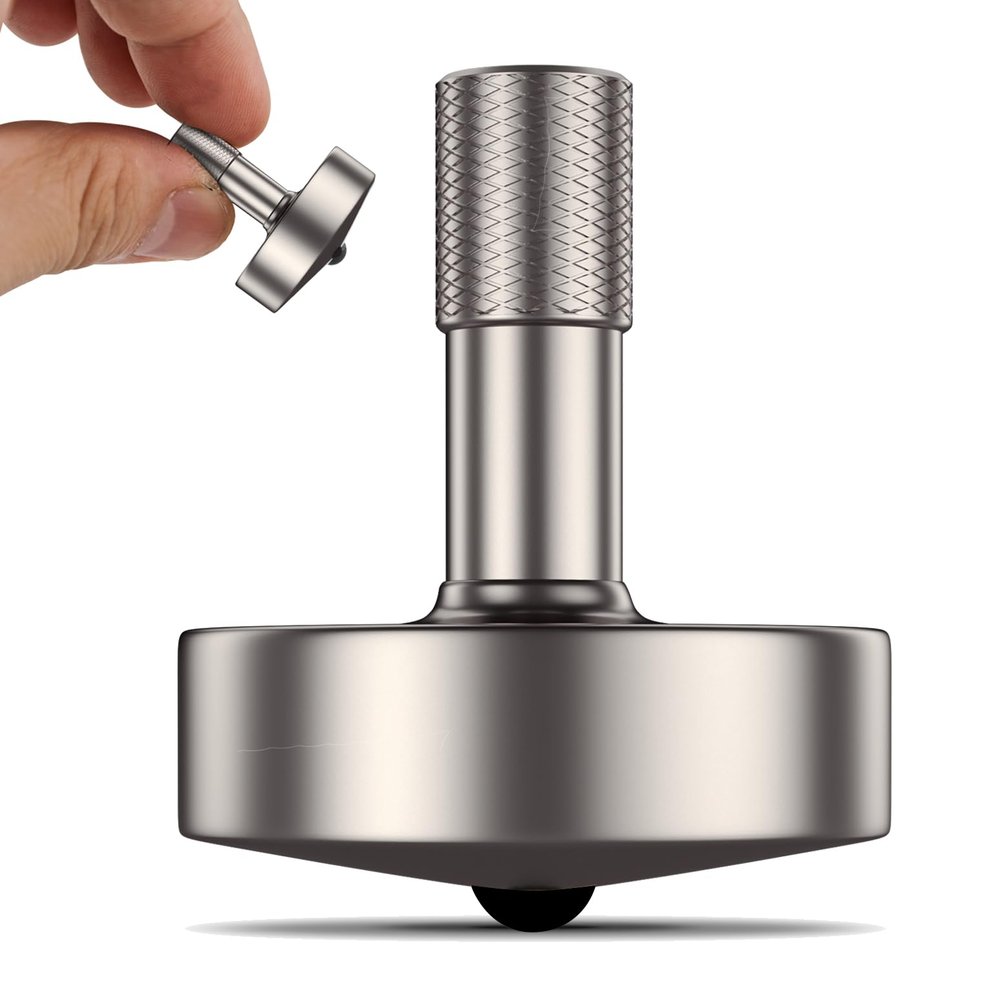 DjuiinoStar Premium Titanium Spinning Top: Lengthened Stem, Easy to Twirl, High Performance (4-7 Minutes), CNC Machined, Great Time Killer, EDC Fidget Toy DST-817
