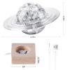 3D Crystal Puzzle, 40PCS Saturn Assembly Brain Teaser with Light-Up Wood Base, Plastic Saturn DIY Puzzle Blocks 3D Model Toy for Adults and 14+ (White) view 3