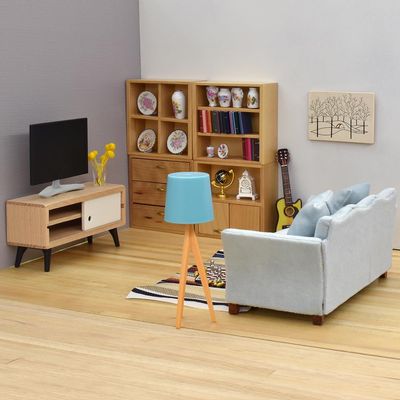 iLAND Dollhouse Couch with Dollhouse Living Room Furniture Set, Doll House Furniture and Accessories Set (Classic 12pcs)