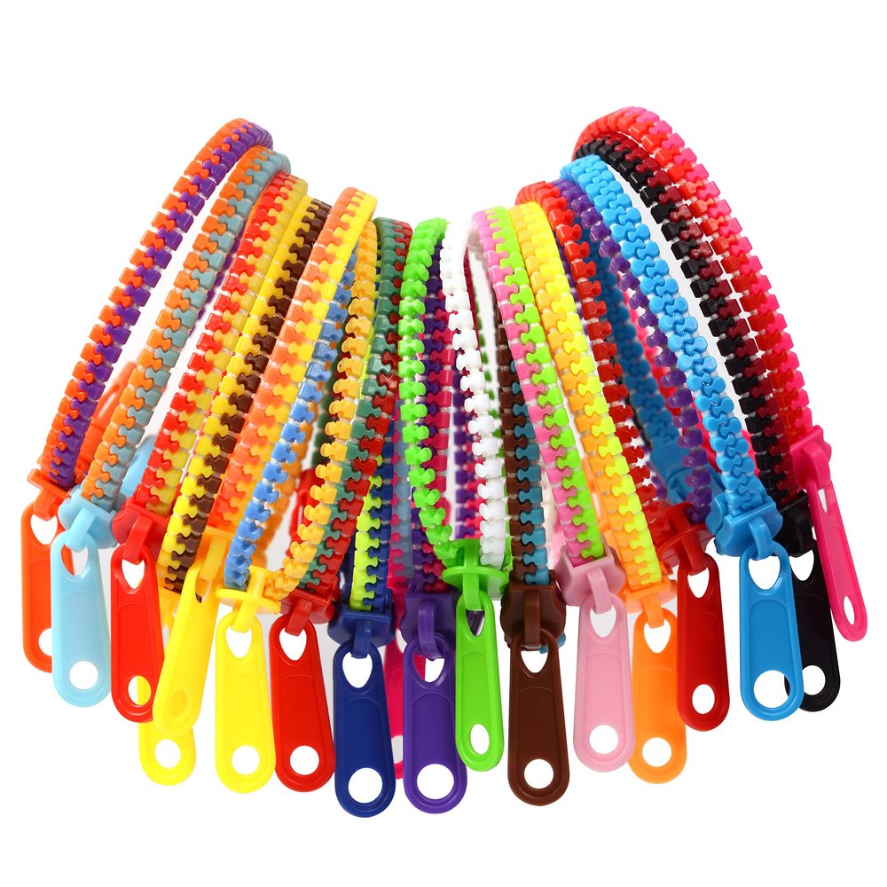 150-Pack Zipper Bracelets Set,7.5 Inches Neon Colors Sensory Bracelet Bulk Party Pack,Fidget Friendship Zipper Bracelets for Boys Girls Kids Easter Basket Stuffers Christmas Gifts