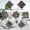 DND Dice,Hollow D&D Metal Dice,Dungeons and Dragons Dice Set with Gift Box,7 PCs Steampunk Polyhedral Dice Games Set for RPG,MTG,Pathfinder, (Dragon Black Golden) view 3