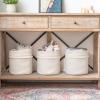 Mkono Macrame Decorative Cotton Rope Basket Boho Nursery Decor Small Cute Woven Tassel Closet Storage Bins Organizer for Baby Toys,Magazines, Potted Plants Cover,Living Room,Bedroom, 11"x11" view 2