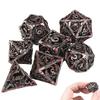 DND Dice Hollow D&D Metal Dice Dungeons and Dragons Dice Set with Gift Box 7 PCs Steampunk Polyhedral Dice Games Set for RPG,MTG,Pathfinder,(Dragon Blood Spattered) view 1