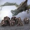 DND Dice Hollow D&D Metal Dice Dungeons and Dragons Dice Set with Gift Box 7 PCs Steampunk Polyhedral Dice Games Set for RPG,MTG,Pathfinder,(Dragon Blood Spattered) view 2